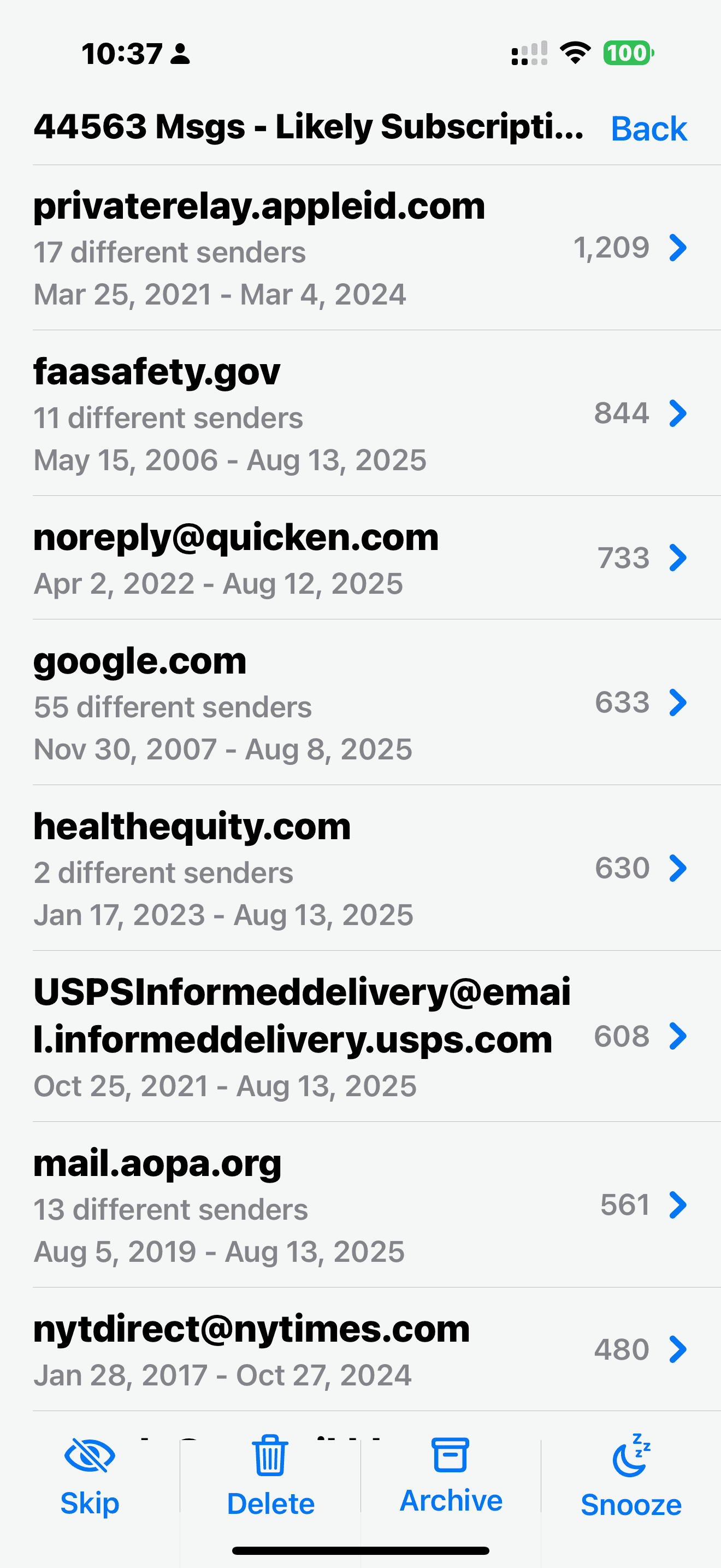 Grouped newsletters